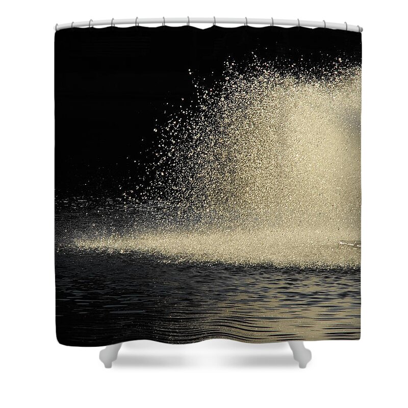 Antioch Park Shower Curtain featuring the digital art The illusion of dark and light with water by Michael Oceanofwisdom Bidwell