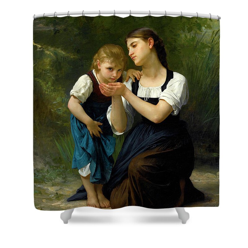 Elizabeth Jane Gardner Bouguereau Shower Curtain featuring the painting The Improvised Cup by Elizabeth Jane Gardner Bouguereau
