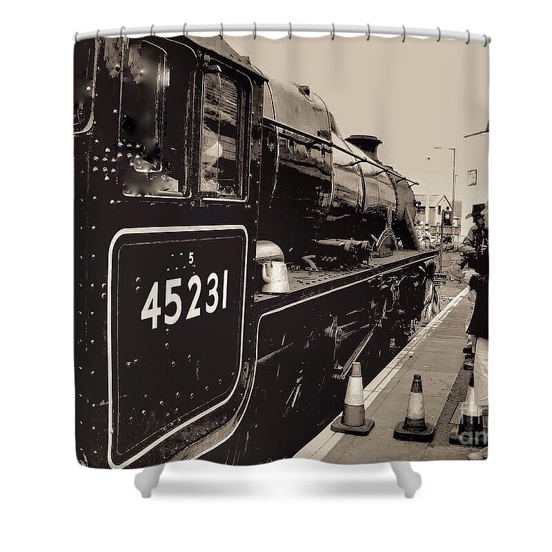 The Jacobite Express Shower Curtain featuring the photograph The Jacobite at Mallaig Station Platform 4 by Joan-Violet Stretch