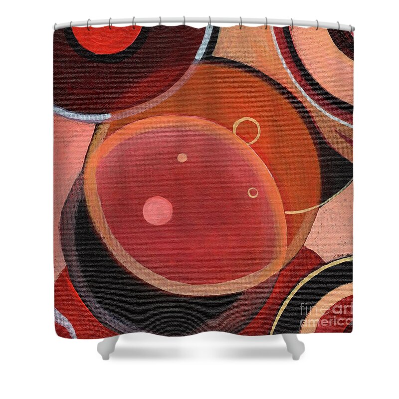 Organic Abstraction Shower Curtain featuring the painting The Joy of Design X L I I I by Helena Tiainen