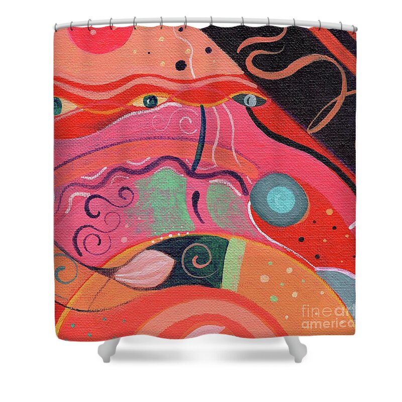 The Joy Of Design Xlviii By Helena Tiainen Shower Curtain featuring the painting The Joy of Design X L V I I I by Helena Tiainen