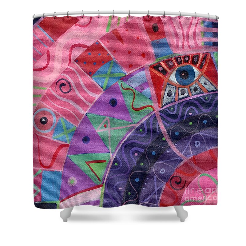 Joy Of Design Shower Curtain featuring the painting The Joy of Design X X X V I I by Helena Tiainen