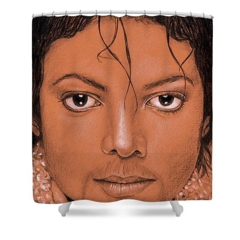Michael Shower Curtain featuring the painting The King of Pop by Rob De Vries