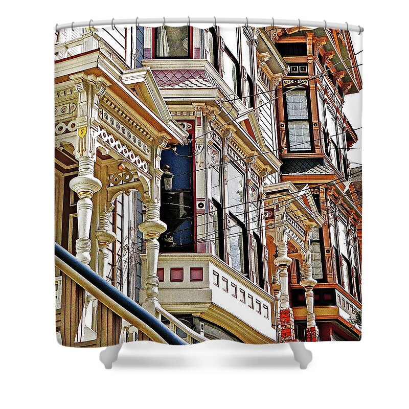 Painted Ladies Shower Curtain featuring the photograph The Ladies Of Castro by Ira Shander