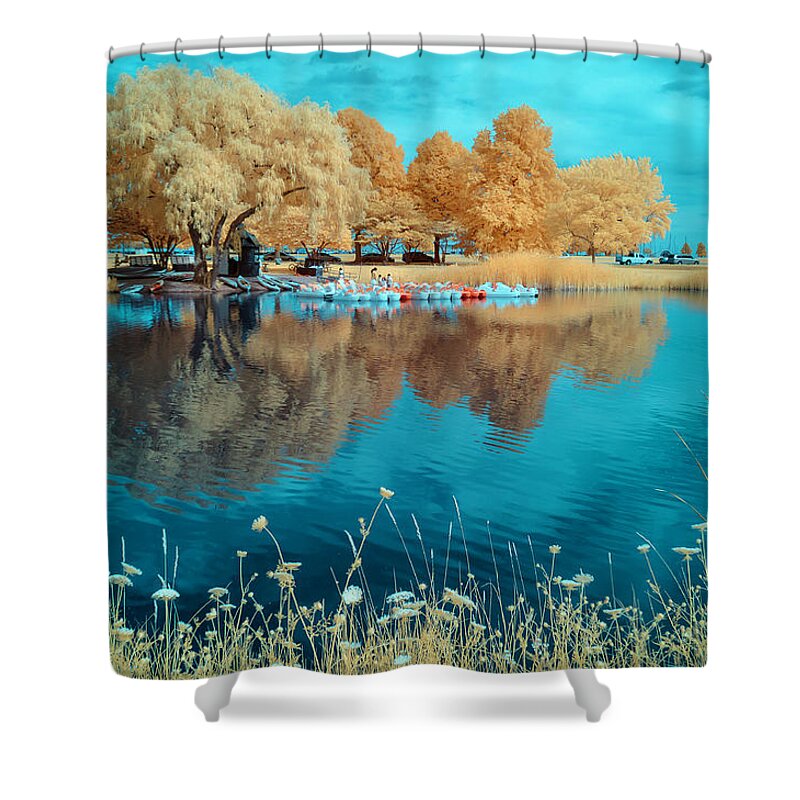 Infrared Shower Curtain featuring the photograph The Lagoon - 2 by John Roach