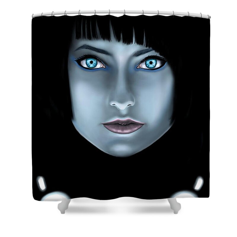 Science Fiction Shower Curtain featuring the digital art The Last of the ISOs by Norman Klein