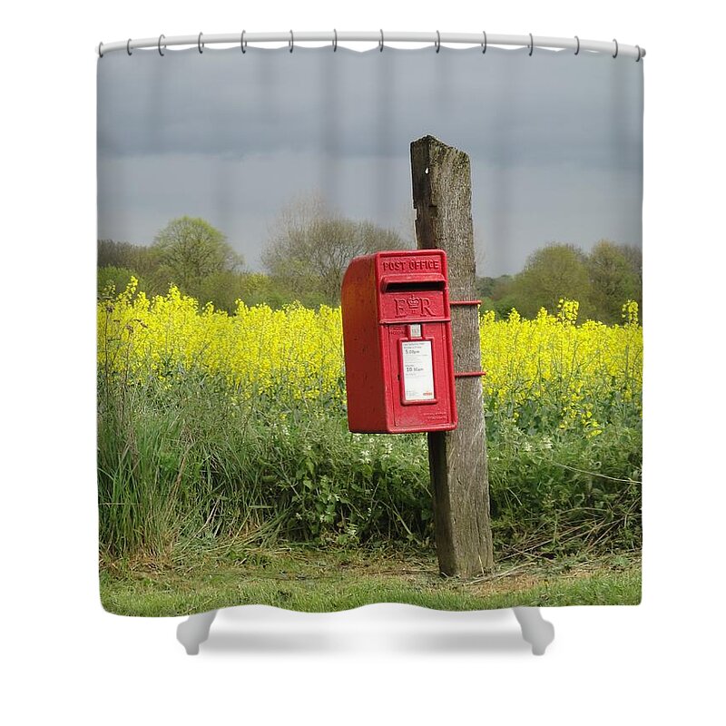 Landscape Shower Curtain featuring the photograph The last post by Susan Baker