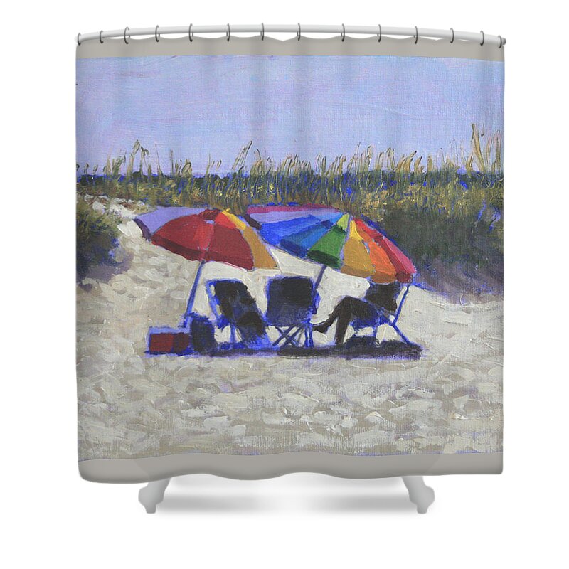 South Carolina Beach Shower Curtain featuring the painting The Life of Riley by David Zimmerman