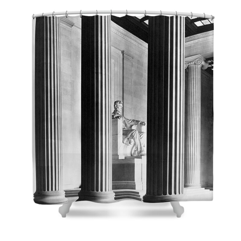 Lincoln Memorial Shower Curtain featuring the photograph The Lincoln Memorial by War Is Hell Store