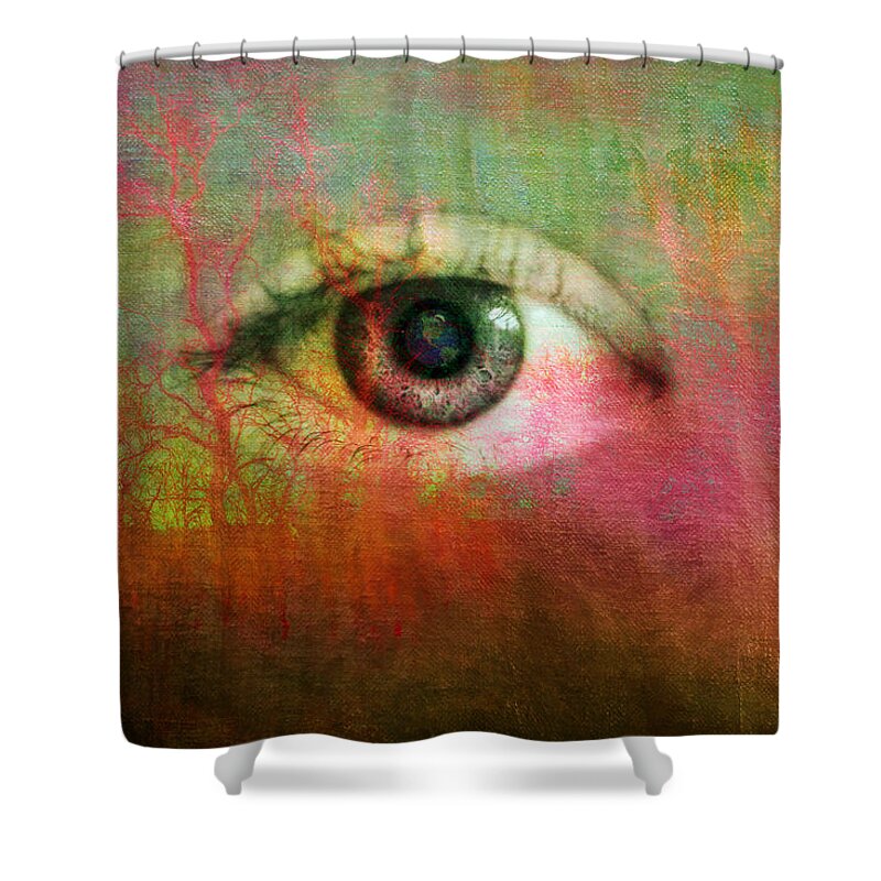 Eye Shower Curtain featuring the digital art Portal to the Soul by Sandra Selle Rodriguez