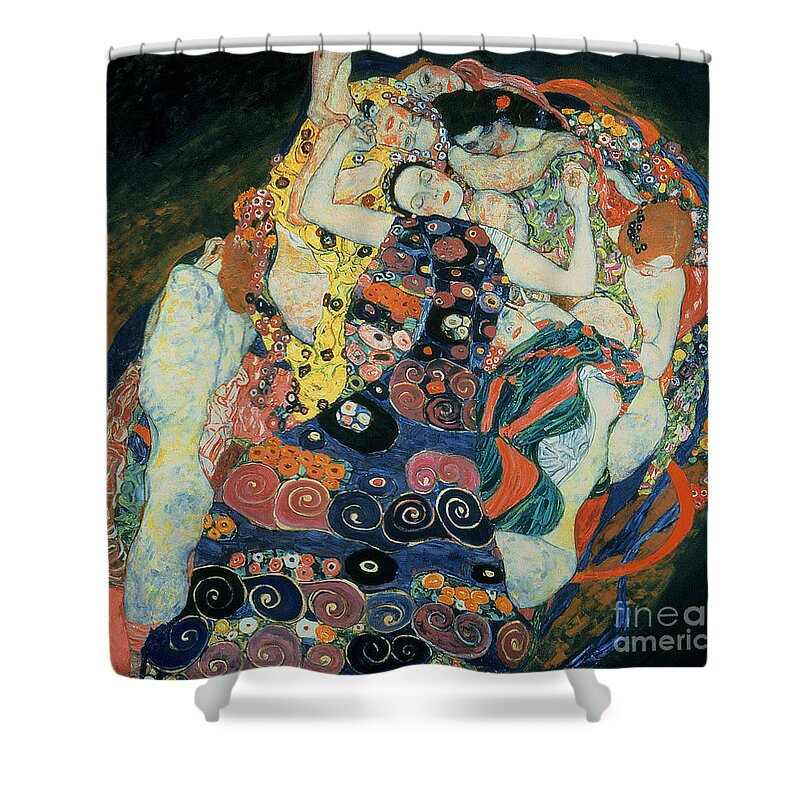The Maiden Shower Curtain featuring the painting The Maiden by Gustav Klimt
