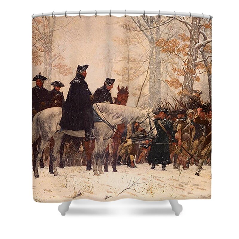 Painting Shower Curtain featuring the painting The March To Valley Forge by Mountain Dreams