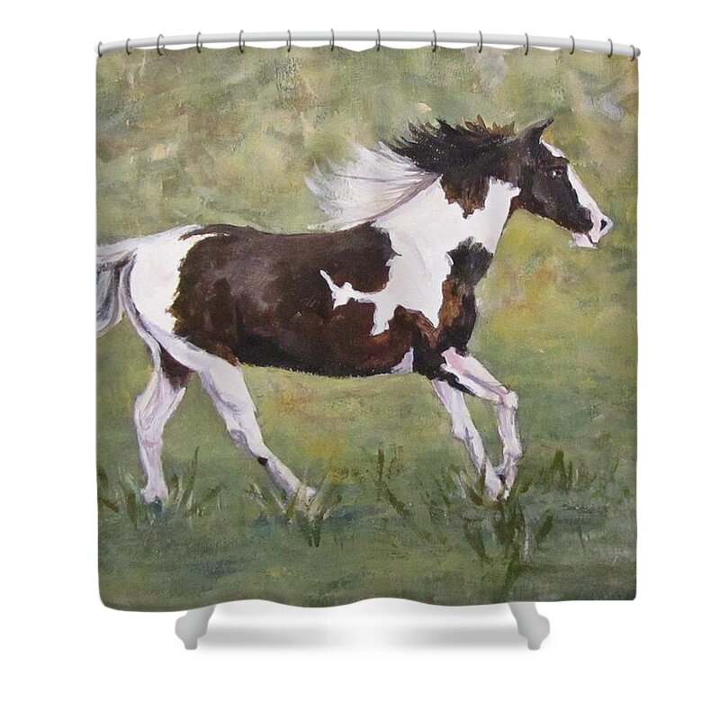 Horse Shower Curtain featuring the painting The Mare by Barbara O'Toole