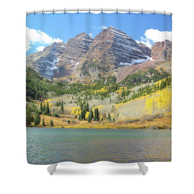 Colorado Shower Curtain featuring the photograph The Maroon Bells 2 by Eric Glaser