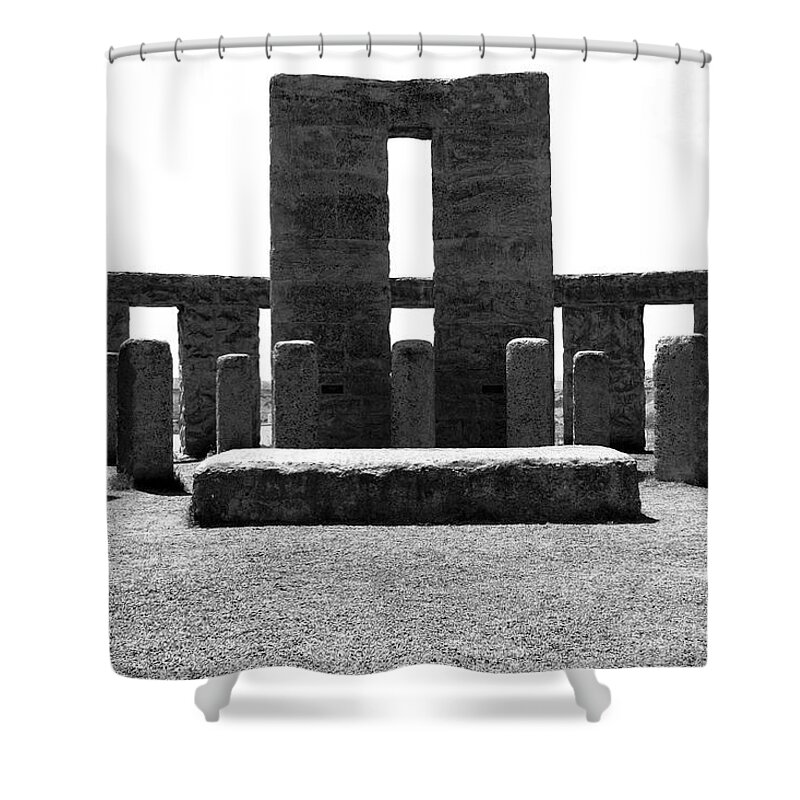 Maryhill Stonehenge Shower Curtain featuring the photograph The Maryhill Stonehenge V by Joanne Coyle