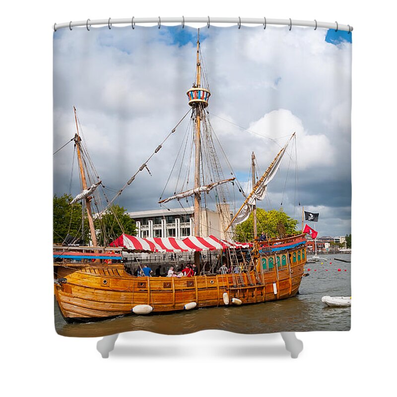 Matthew Shower Curtain featuring the photograph The Matthew, Bristol by Colin Rayner
