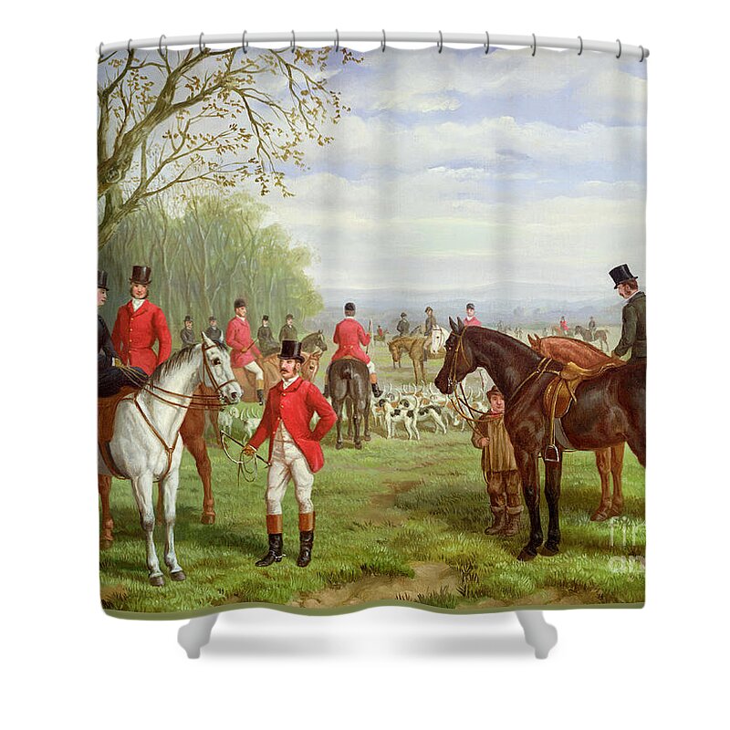 The Shower Curtain featuring the painting The Meet by Edward Benjamin Herberte
