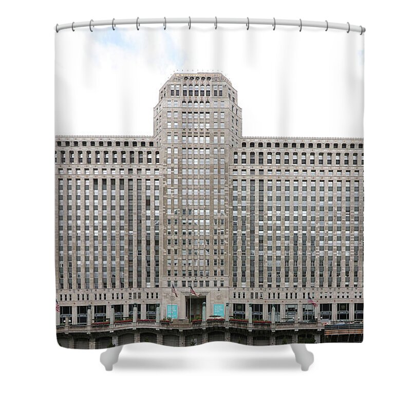 The Merchandise Mart Shower Curtain featuring the photograph The Merchandise Mart by Jackson Pearson
