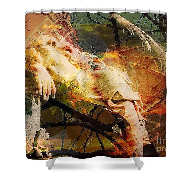 The Message Ignored Shower Curtain featuring the digital art The Message Ignored by Elizabeth McTaggart