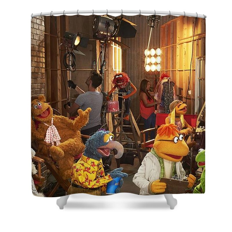 The Muppets Shower Curtain featuring the digital art The Muppets by Super Lovely