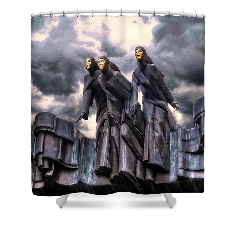 Muses Shower Curtain featuring the digital art The Muses by Pennie McCracken