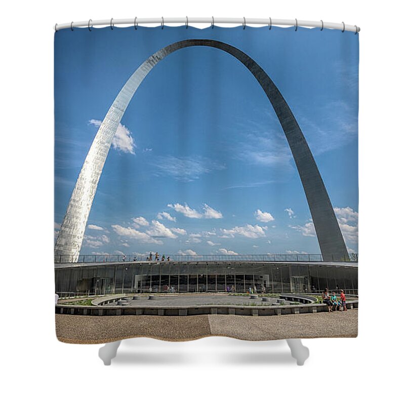 St Louis Arch Shower Curtain featuring the photograph The New St. Louis Arch Entry by Susan Rissi Tregoning