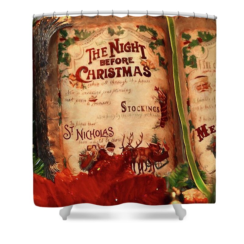 The Night Before Christmas Shower Curtain featuring the photograph The Night Before Christmas by Carol Montoya