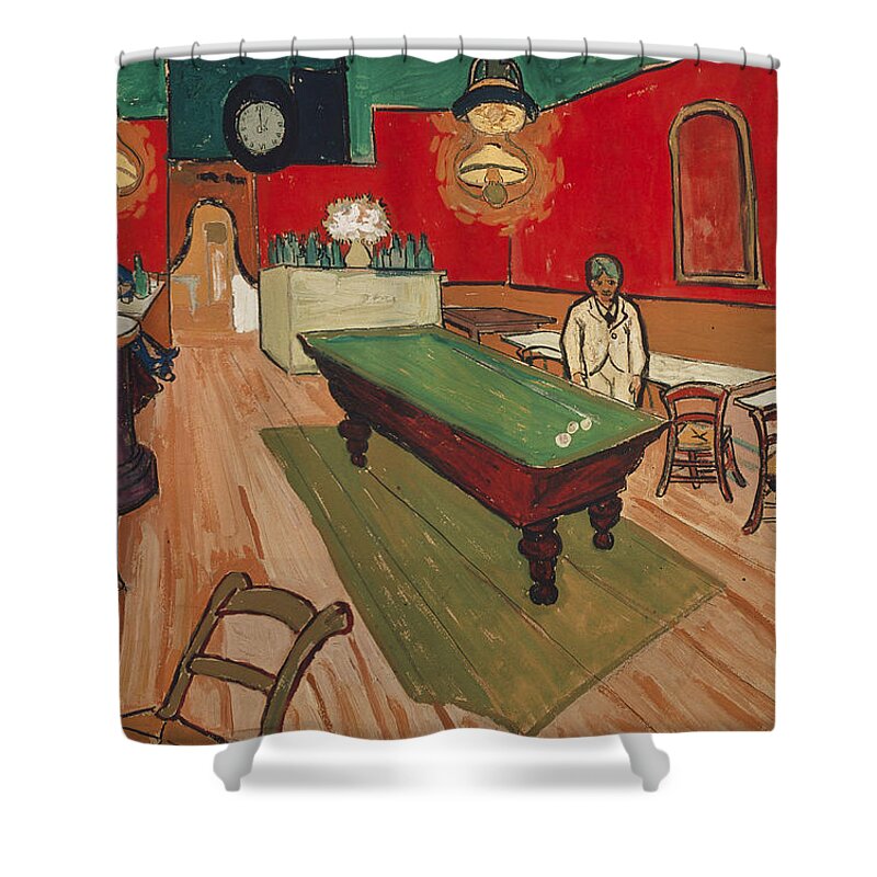The Night Cafe In Arles Shower Curtain featuring the painting The Night Cafe in Arles by Vincent van Gogh