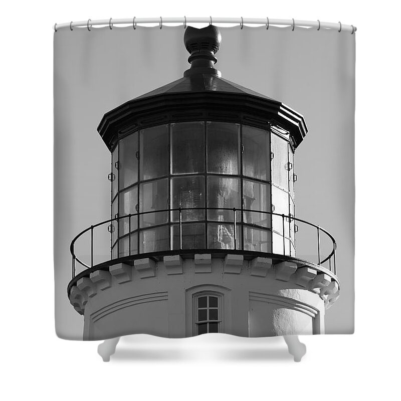 Lighthouse Shower Curtain featuring the photograph The Night Light by Laddie Halupa
