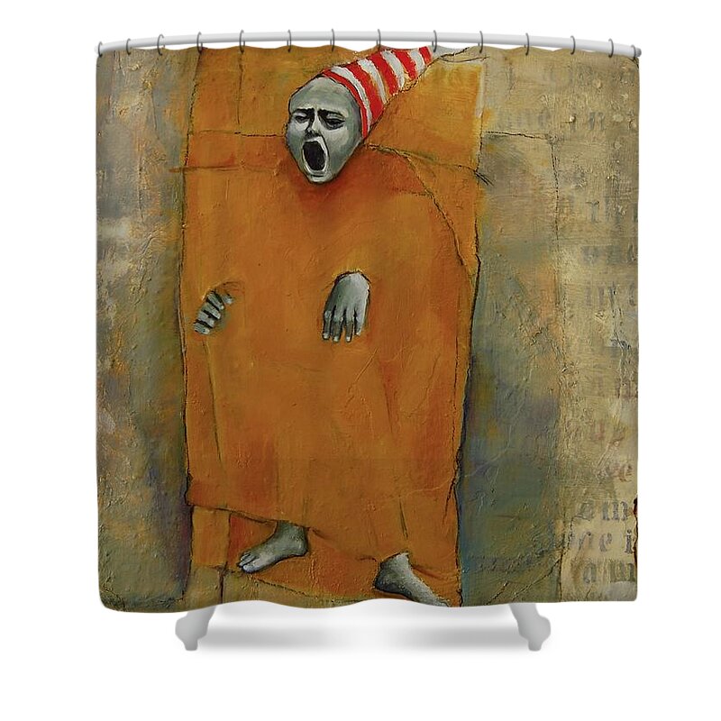 Pain Shower Curtain featuring the painting The Nightmares Seem More Real the Closer You Get to the Truth by Jean Cormier
