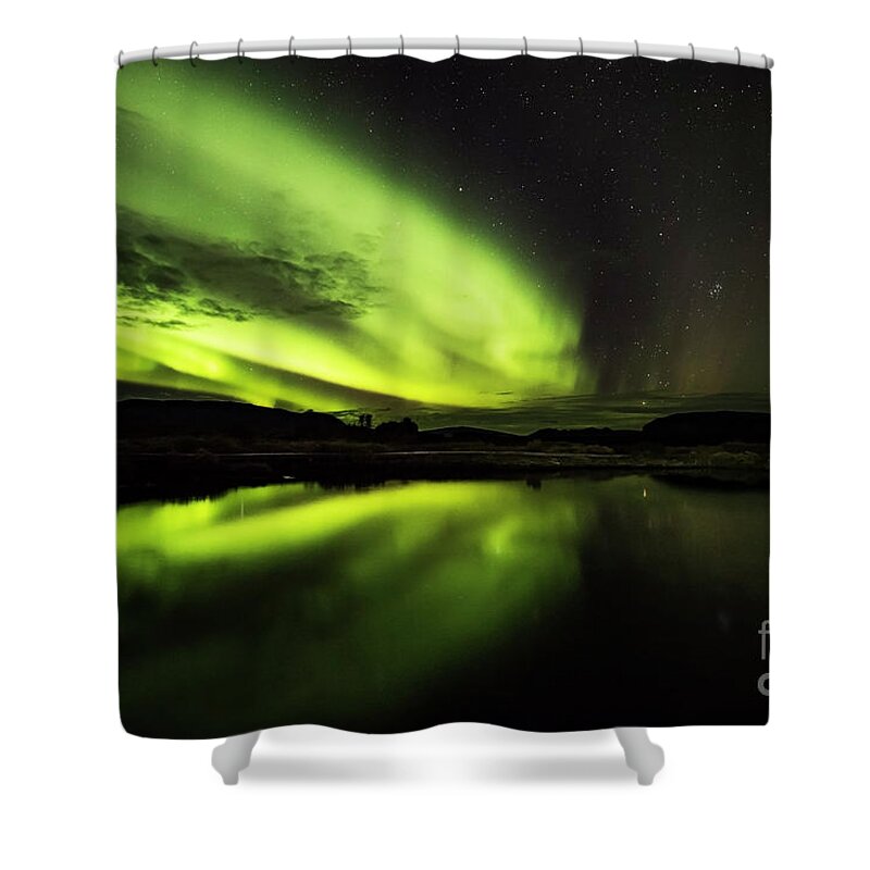 29.09.16 Shower Curtain featuring the photograph The Northern Lights Thingvellir by Gunnar Orn Arnason