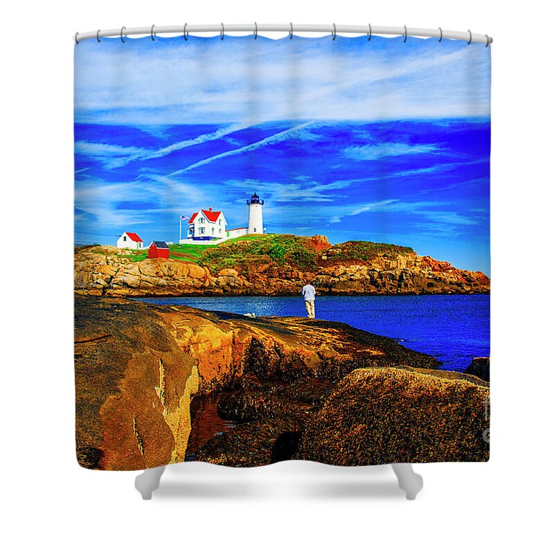 Maine Lighthouses Shower Curtain featuring the photograph The Nuble Look by Rick Bragan