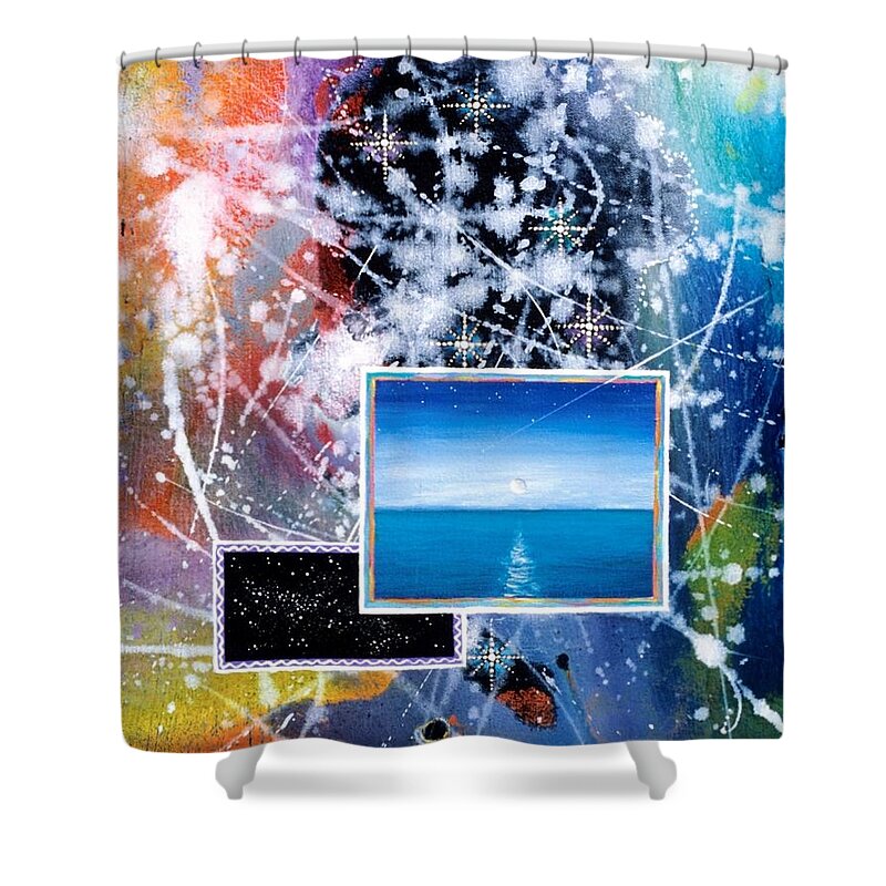 Beach House Shower Curtain featuring the painting The Ocean Dawn by Lee Pantas
