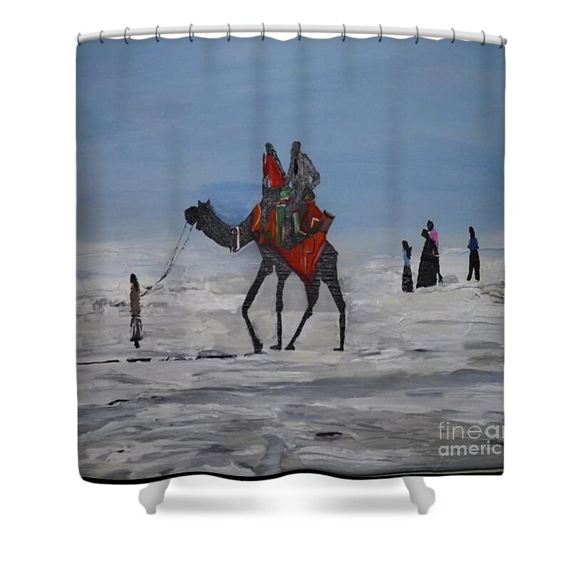 Acrylic Painting Shower Curtain featuring the painting The Odyssey by Denise Morgan