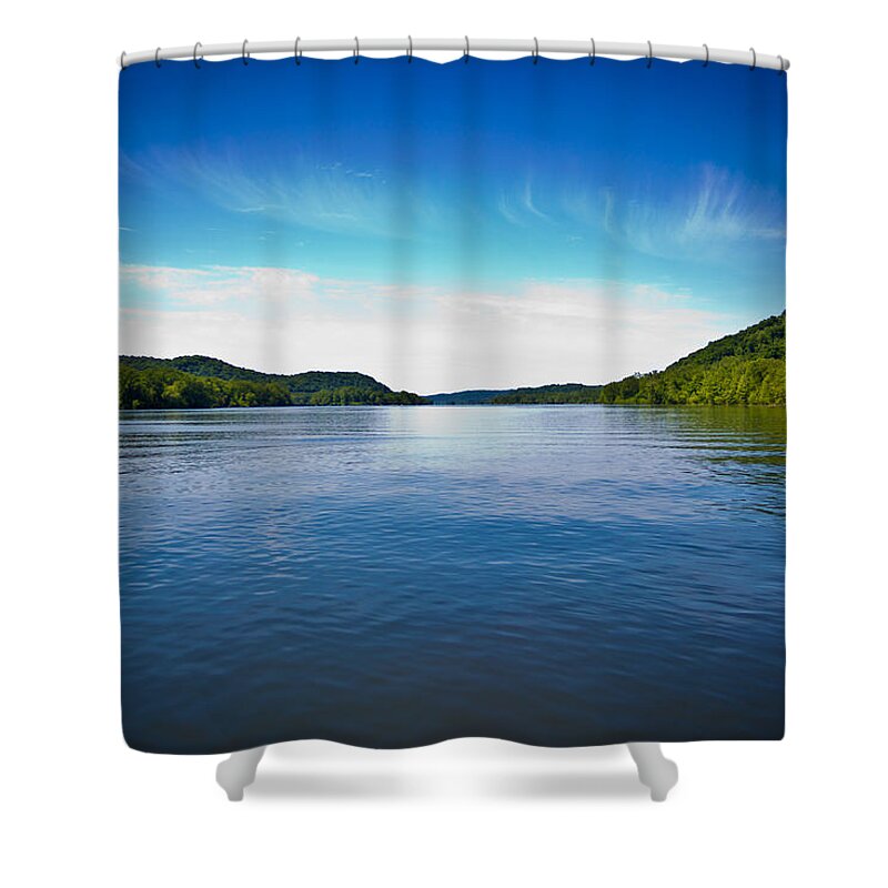Hdr Shower Curtain featuring the photograph The Ohio River by Jonny D