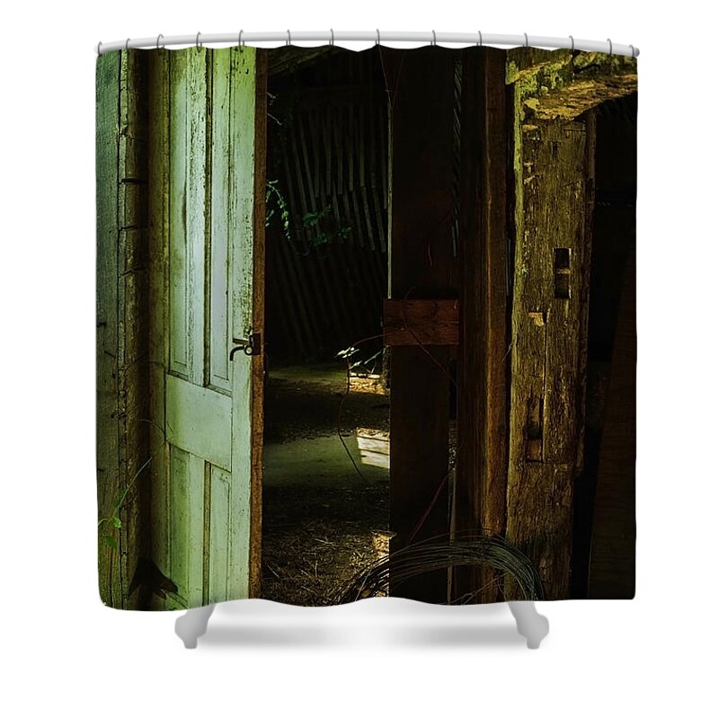 Interior Shower Curtain featuring the photograph The Old Barn by Debra Fedchin