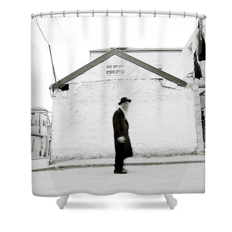 Jerusalem Shower Curtain featuring the photograph The Old Man Of Mea Shearim by Shaun Higson