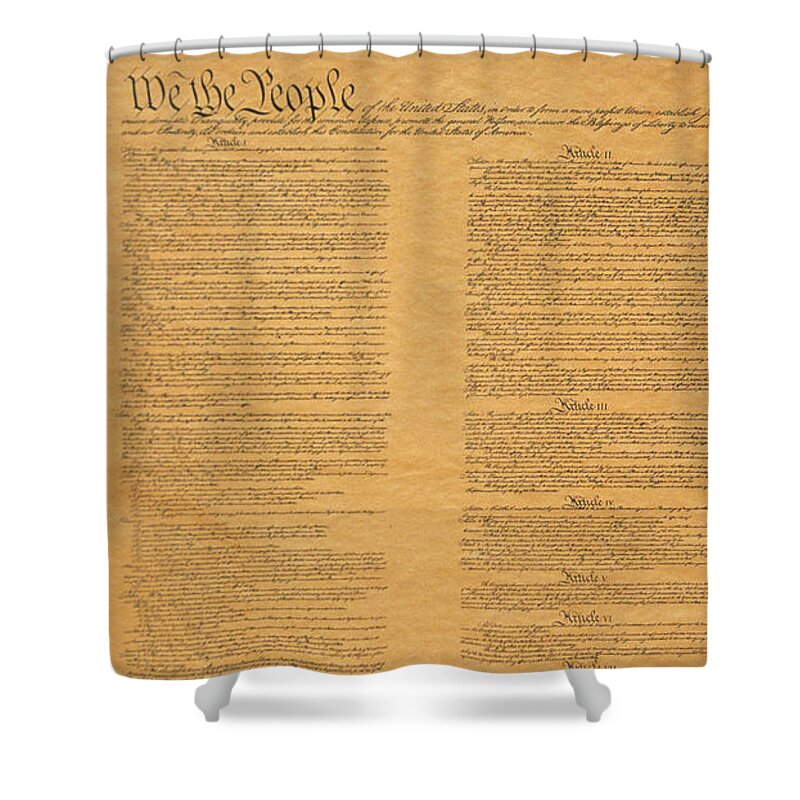 Photography Shower Curtain featuring the photograph The Original United States Constitution by Panoramic Images