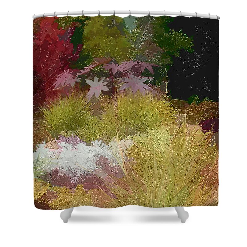 Paint Effect Photo Shower Curtain featuring the photograph The Painted Garden by Tom Prendergast