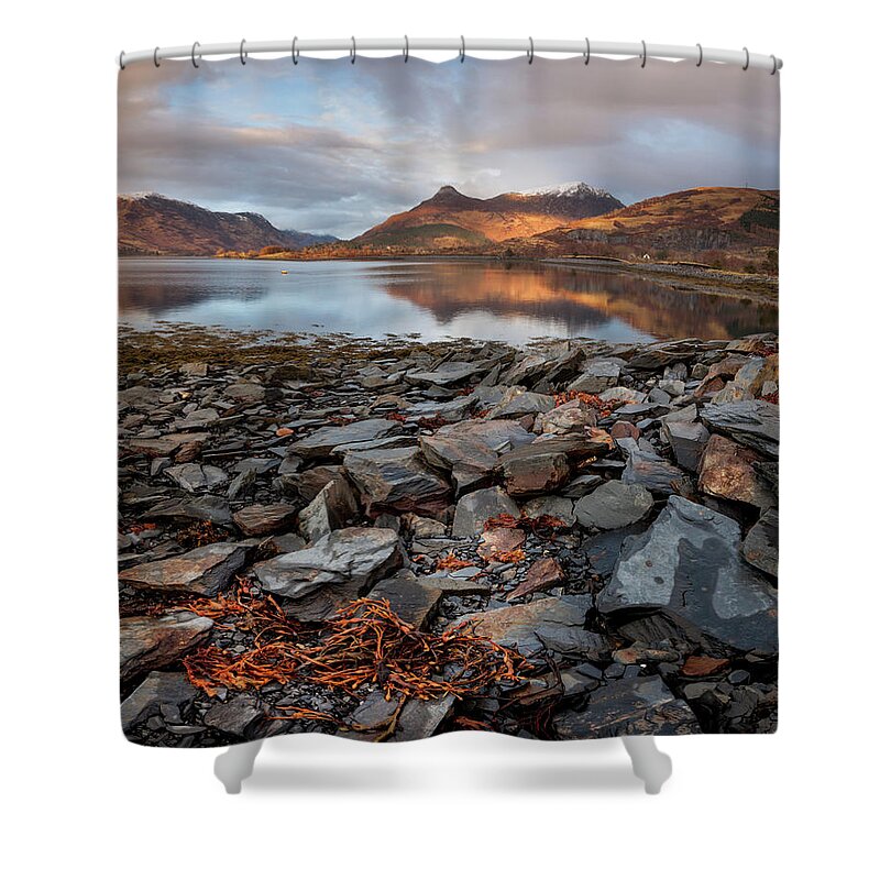Pap Of Glencoe Shower Curtain featuring the photograph The Pap Of Glencoe, Loch Leven, Panorama by Anita Nicholson