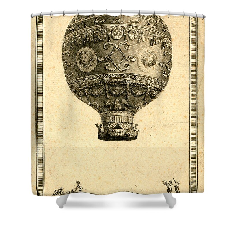 Vintage Shower Curtain featuring the drawing The Paris Ascent 2 by Vintage Pix