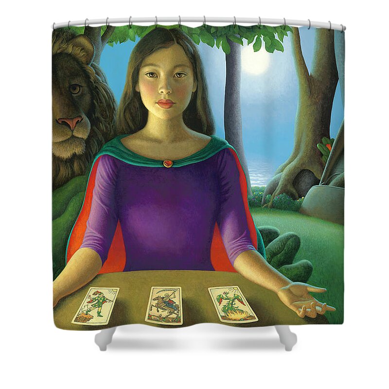Tarot Shower Curtain featuring the painting The Path by Chris Miles