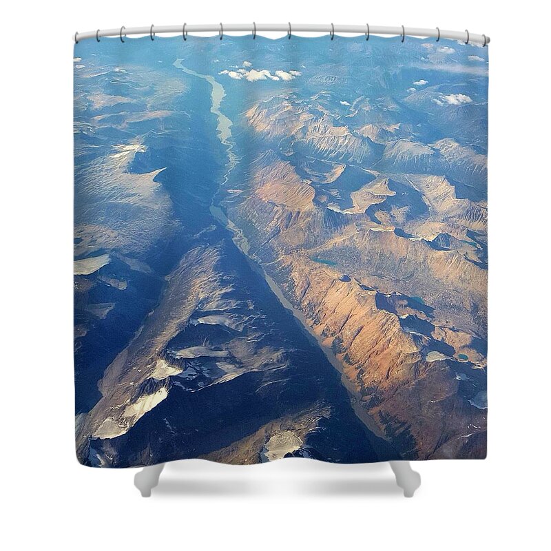 Mountains Shower Curtain featuring the photograph The Path Through by Britten Adams