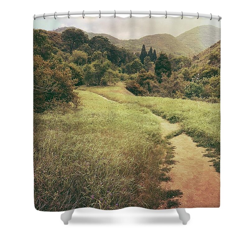 Poppy Shower Curtain featuring the digital art The Path to the Valley by Kevyn Bashore