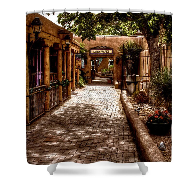 The Patio Marke Shower Curtain featuring the photograph The Patio Market by David Patterson