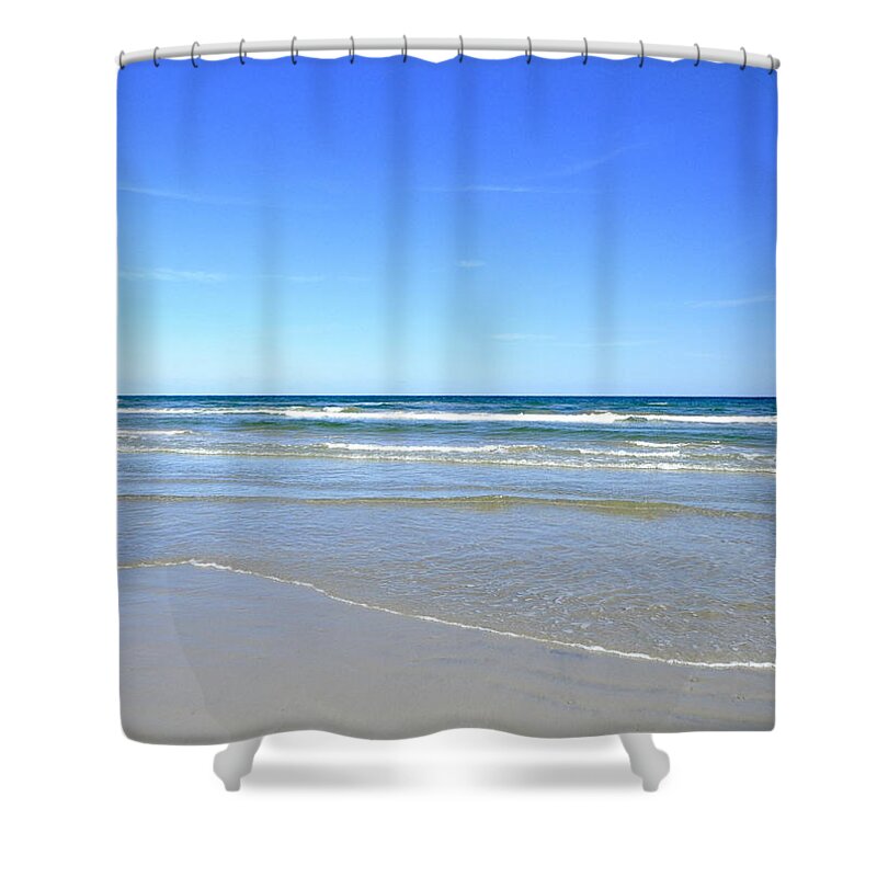 Serene Beach Print Shower Curtain featuring the photograph The Perfect Calm by Kristina Deane