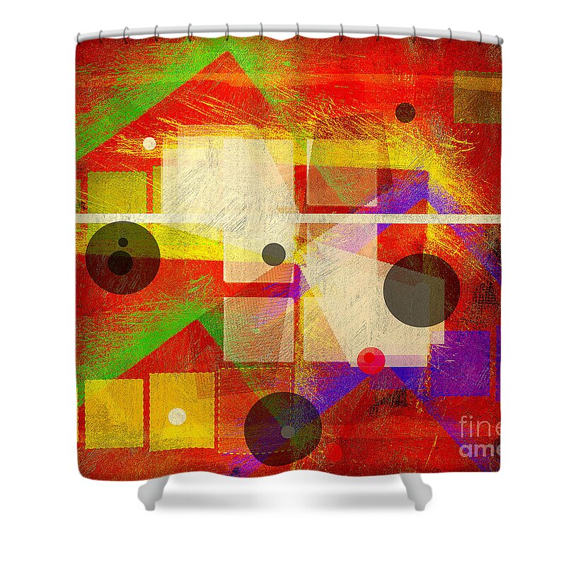 Colorful Abstract Digital Art Shower Curtain featuring the painting The Place I Never Left by Francine Collier