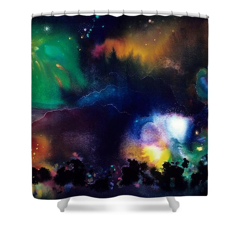 Spiritual Shower Curtain featuring the painting The Plateau of Ancient Dreams by Lee Pantas