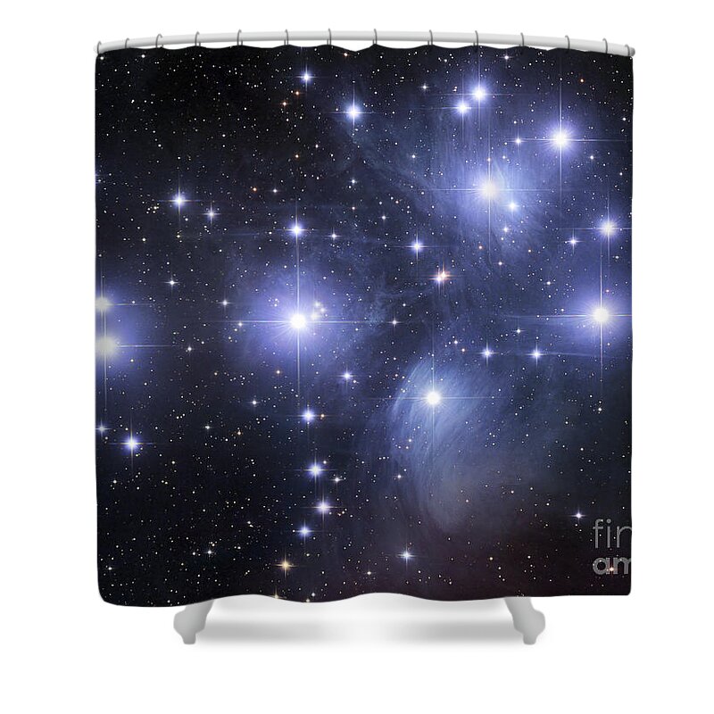 Astronomy Shower Curtain featuring the photograph The Pleiades by Robert Gendler