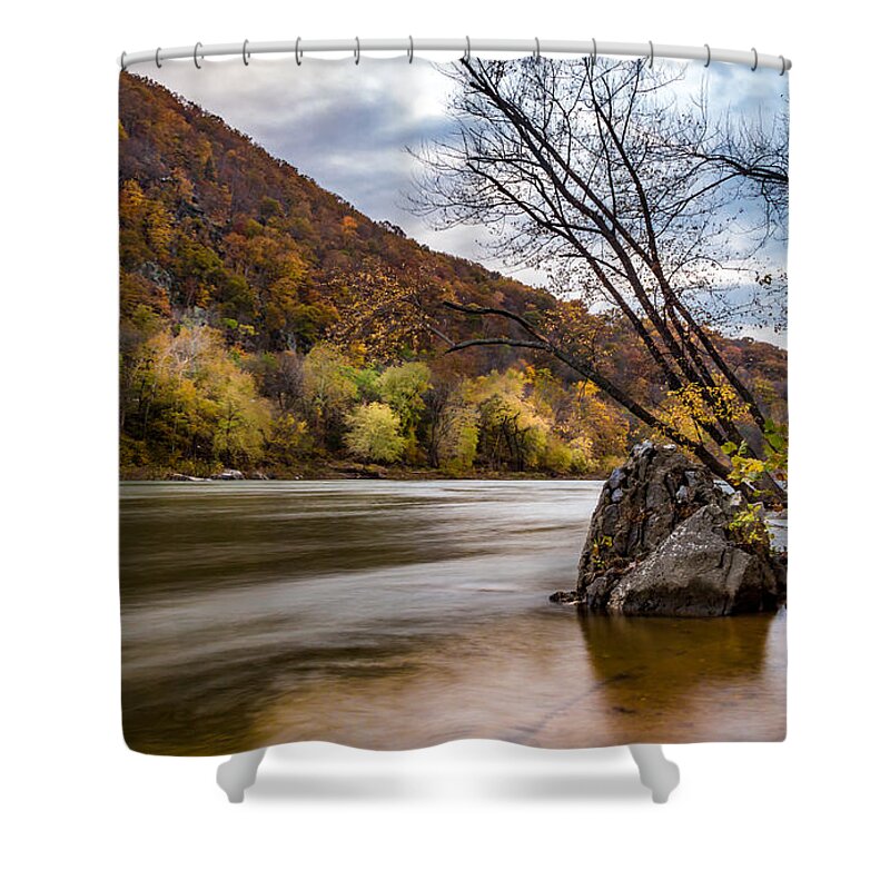 Autumn Shower Curtain featuring the photograph The Shenandoah in Autumn by Ed Clark
